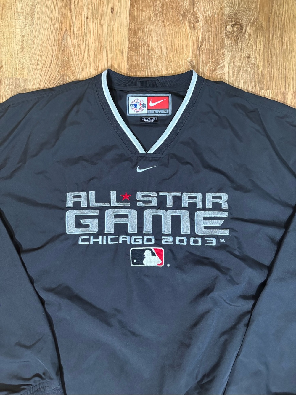 Nike Black All-Star Game Chicago 2003 Jersey with White Trim and Red Star